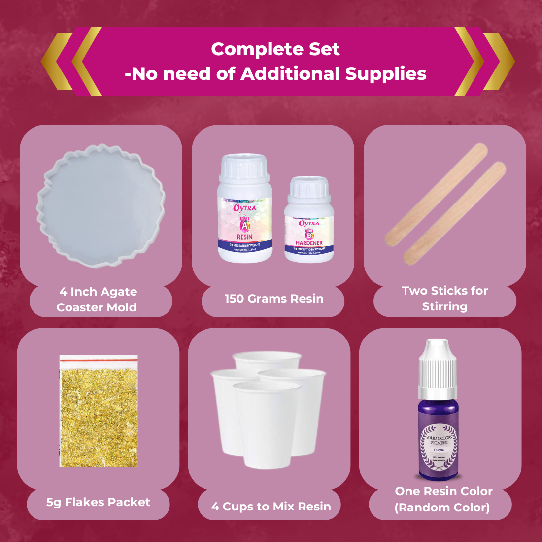 Resin Art Agate Coaster Making Kit