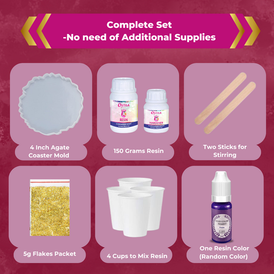 Resin Art Agate Coaster Making Kit