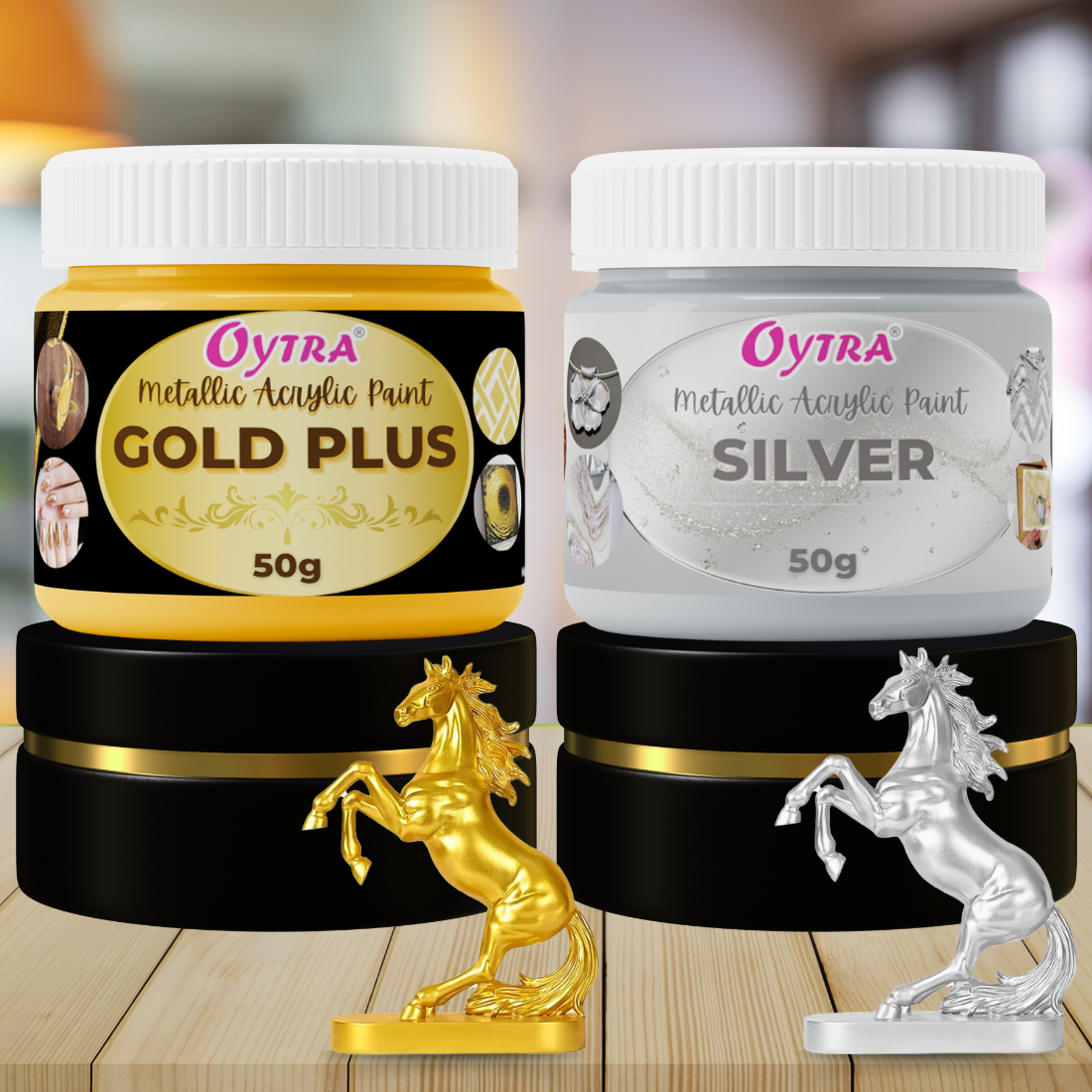 Gold Silver Metallic Acrylic Color Paint for Canvas Glass Wood Wall Car Metal Rock Steel