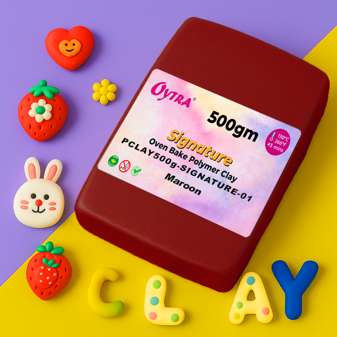 500g Polymer Clay SIGNATURE Series (01 Maroon Red)