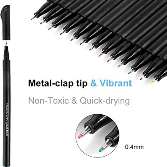 36 Colors Fineliner Coloured Pens Multicolor