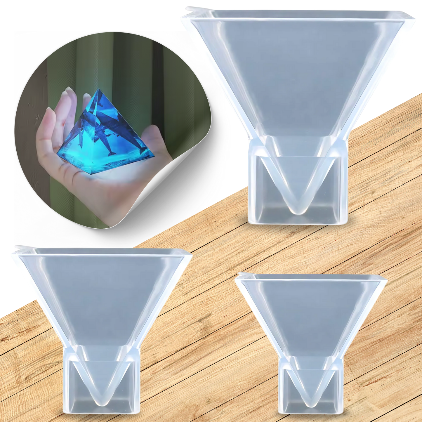 Resin Pyramid Mould Art Craft Silicone Mold