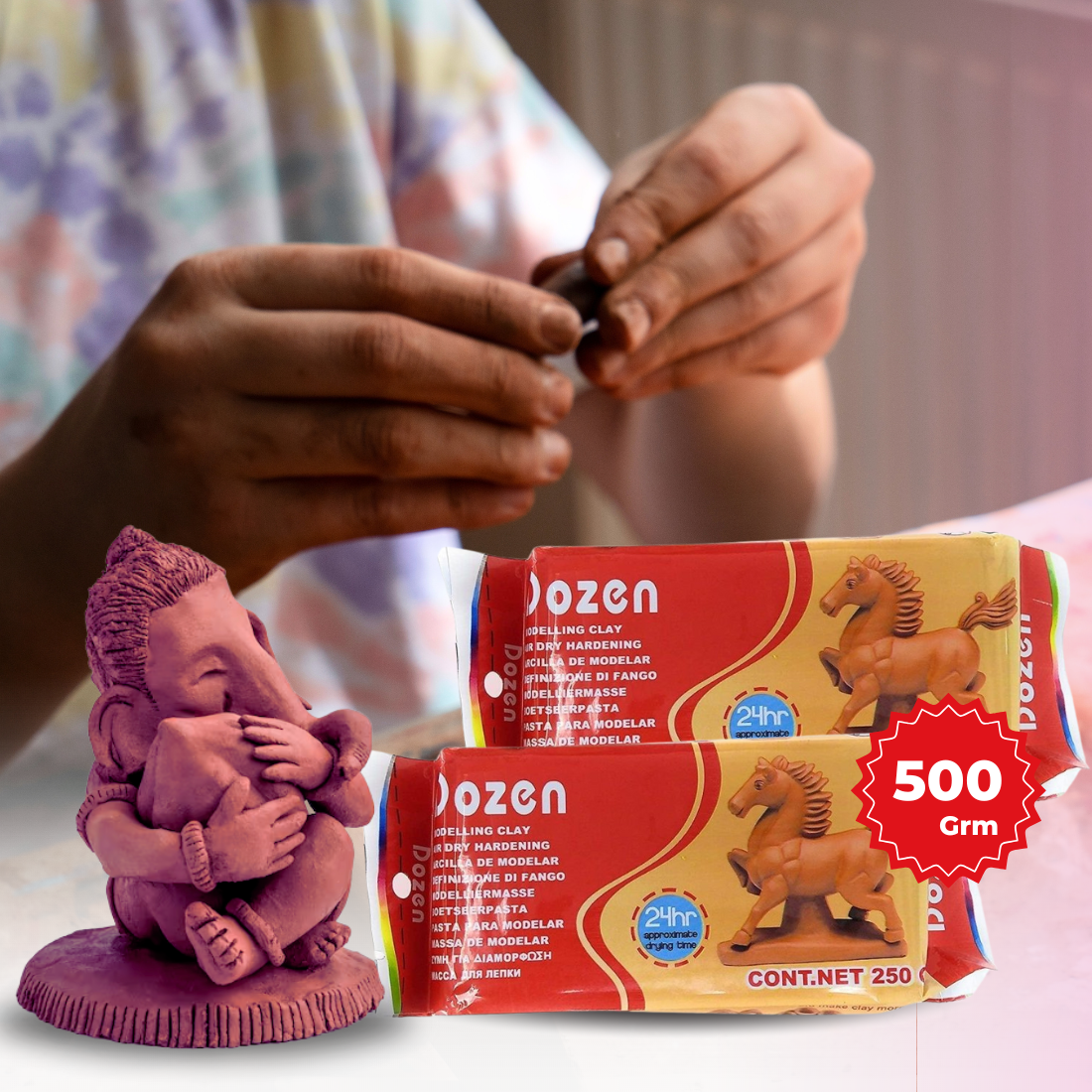 Air Dry Clay Brown 500 Grams