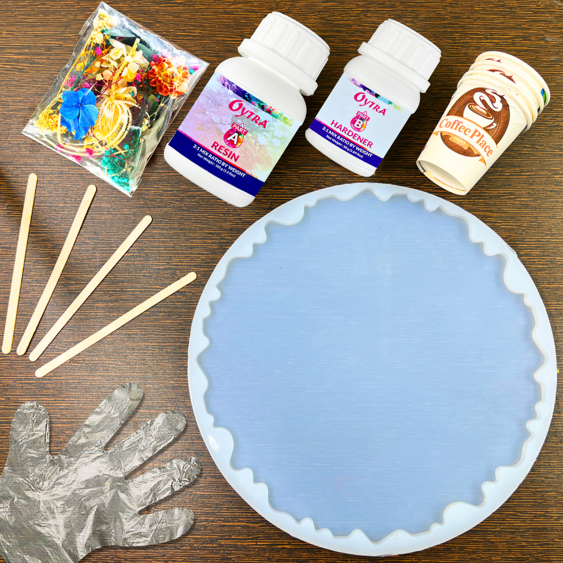 Resin coaster making kit with moulds resin tools colors and accessories