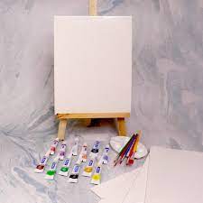 4x4 Fine Art Stretched Canvas Bundle with Adjustable Easel Stand