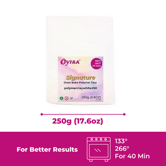 250 Grams Pure White Polymer Oven Bake Clay SIGNATURE Series