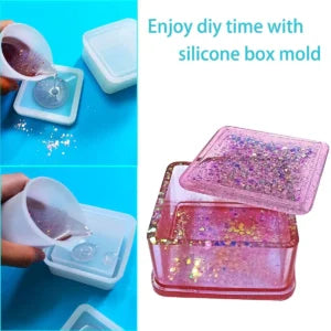 Square Gift Box Silicone Resin Art Mould