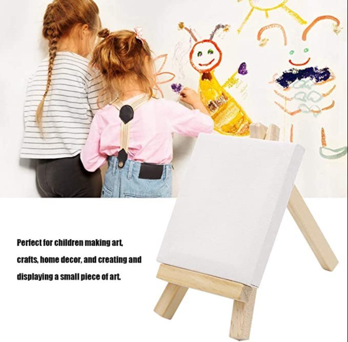 4x4 Fine Art Stretched Canvas Bundle with Adjustable Easel Stand