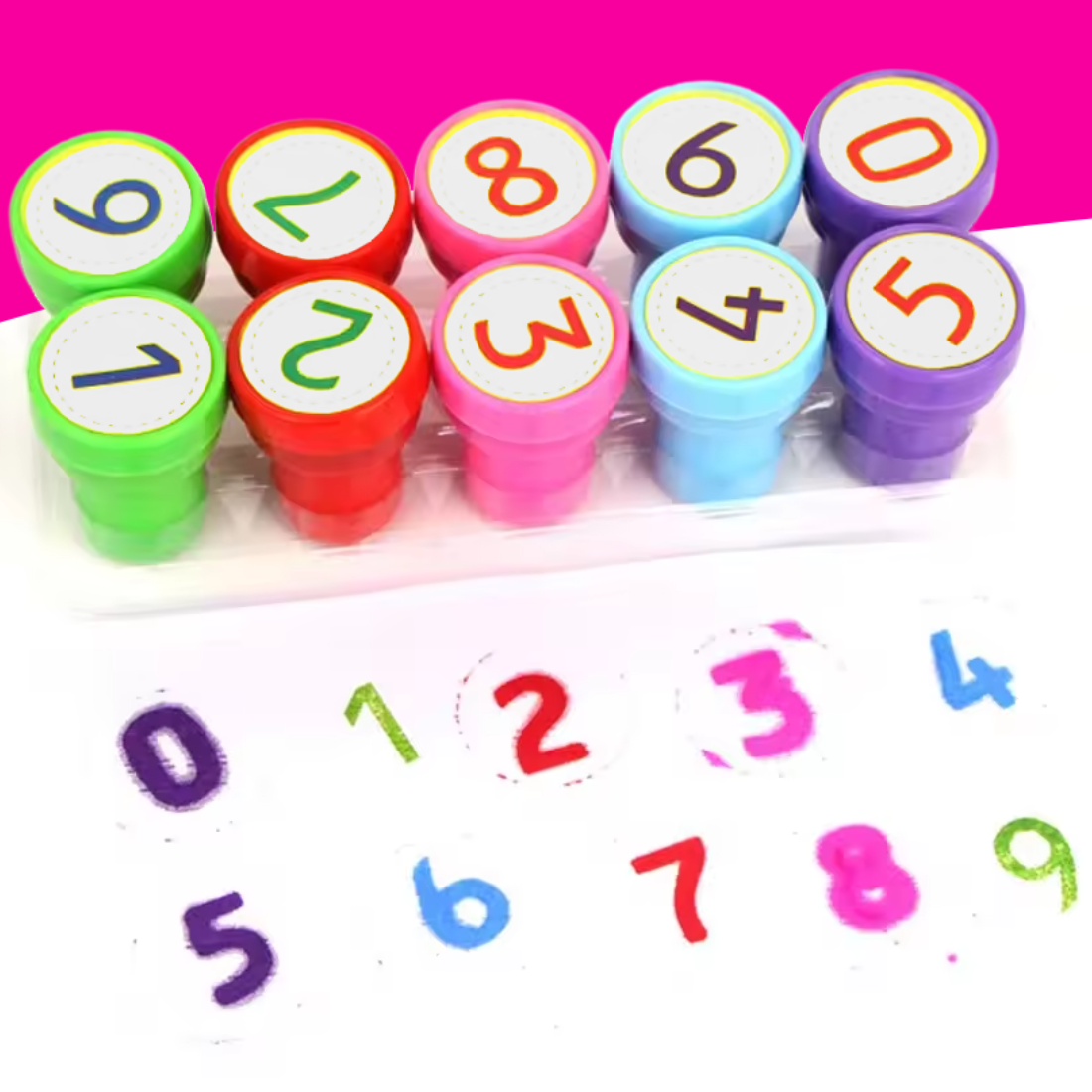 10 Piece Number Stamps for Kids & Students