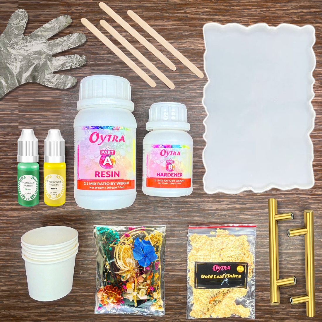 Resin Zigzag Tray Making kit with moulds resin tools colors and accessories