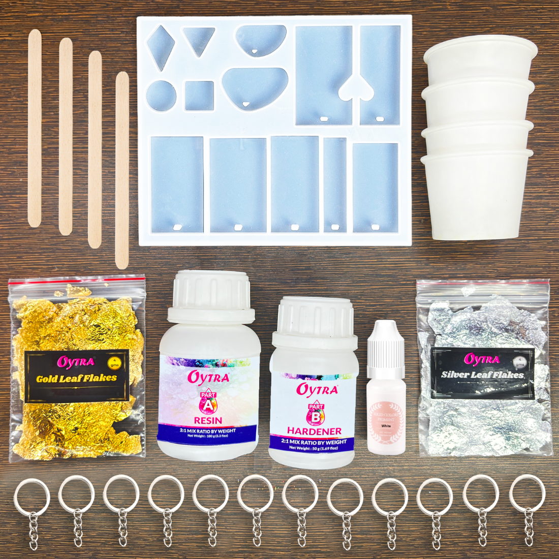 Resin Pendant Keychain making kit with silicone moulds and tools for Necklace Earrings