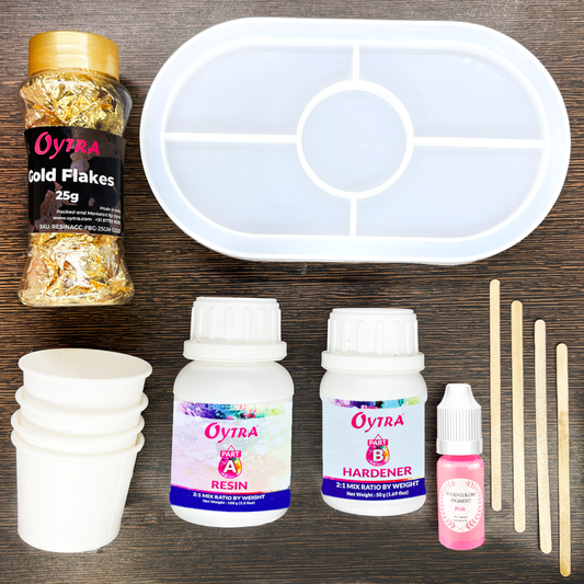 Resin Tray making kit with silicone moulds and tools Pigment