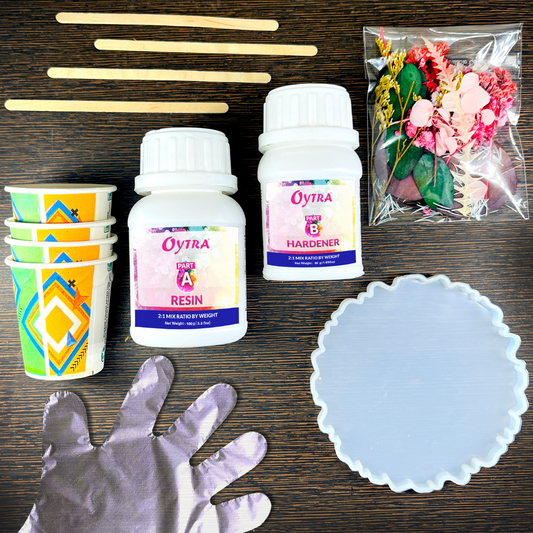 Resin coaster making kit with moulds resin tools colors and accessories