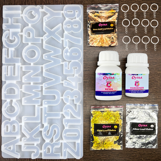 Resin keychain making kit with moulds resin tools colors and accessories