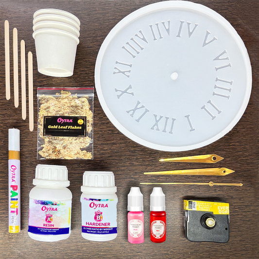 Resin Clock Making kit with moulds resin tools colors and accessories