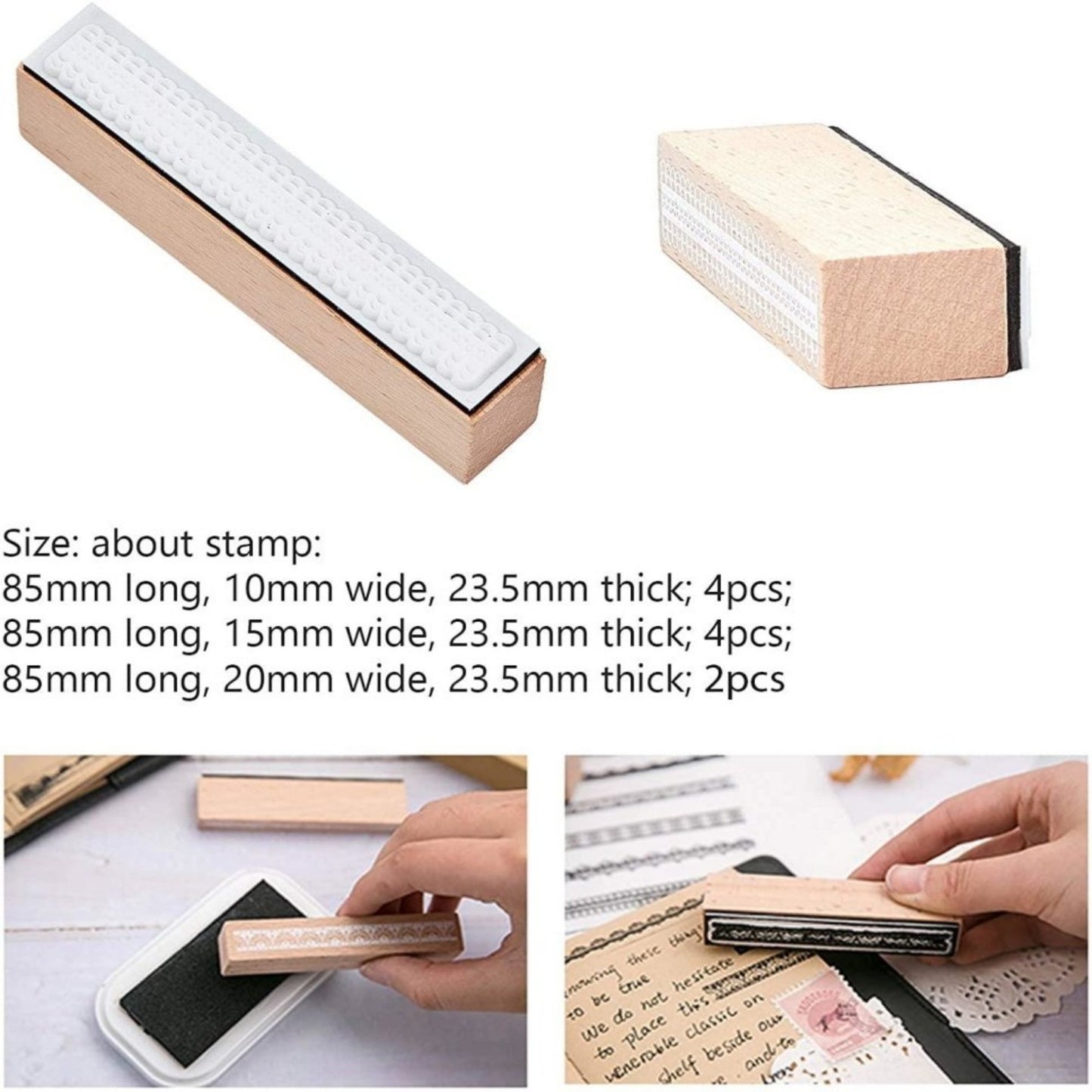10 Pcs Lace Style Wood Rubber Stamp - Oytra
