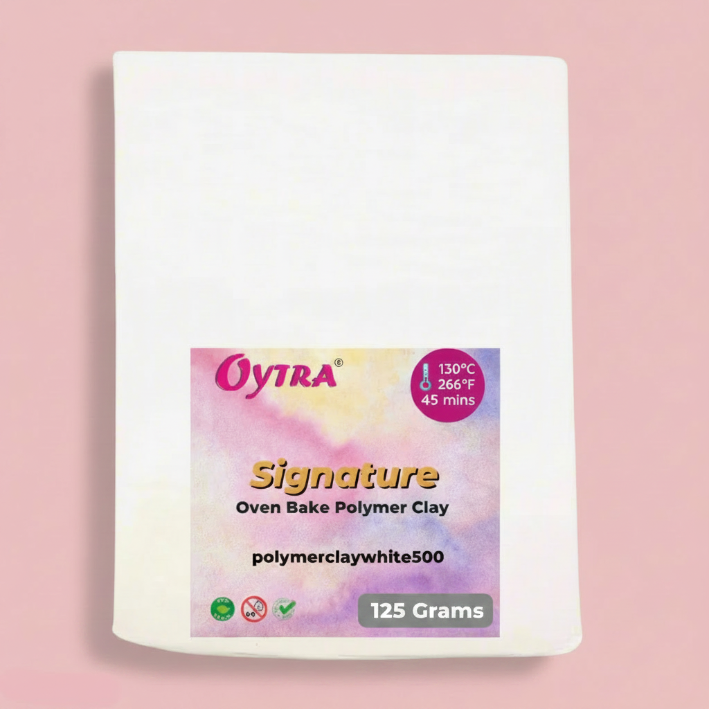 125 Grams Pure White Polymer Oven Bake Clay SIGNATURE Series