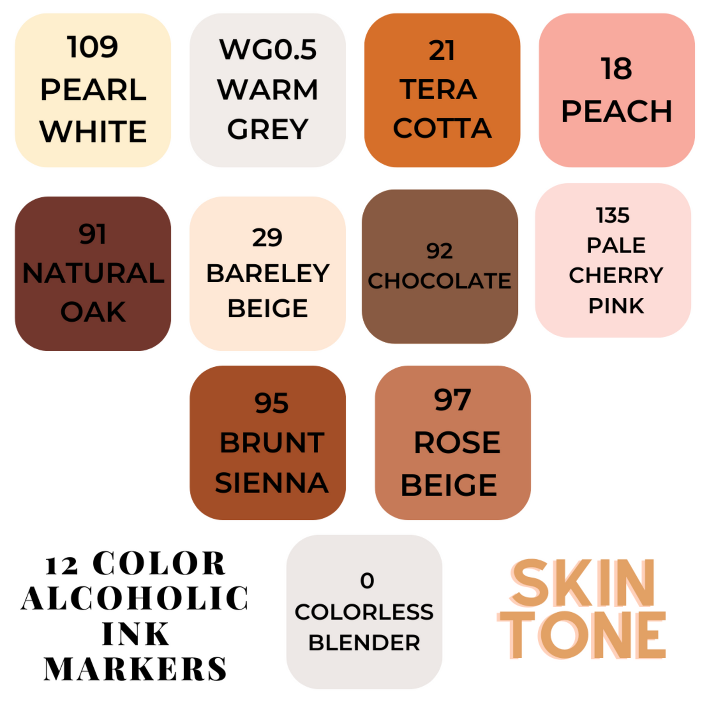 Dual Tip 12 Alcohol Markers Set