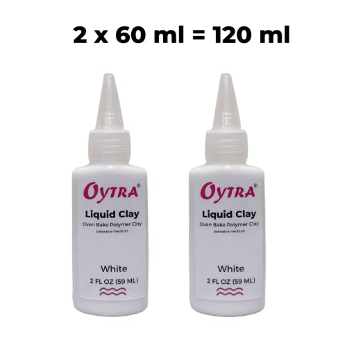 Oytra Liquid Polymer Clay 120 ml / 2 Fl. Oz  for Jewelry Making and Art Craft DIY (White)