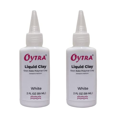 Oytra Liquid Polymer Clay 120 ml / 2 Fl. Oz for Jewelry Making and Art Craft DIY (White)