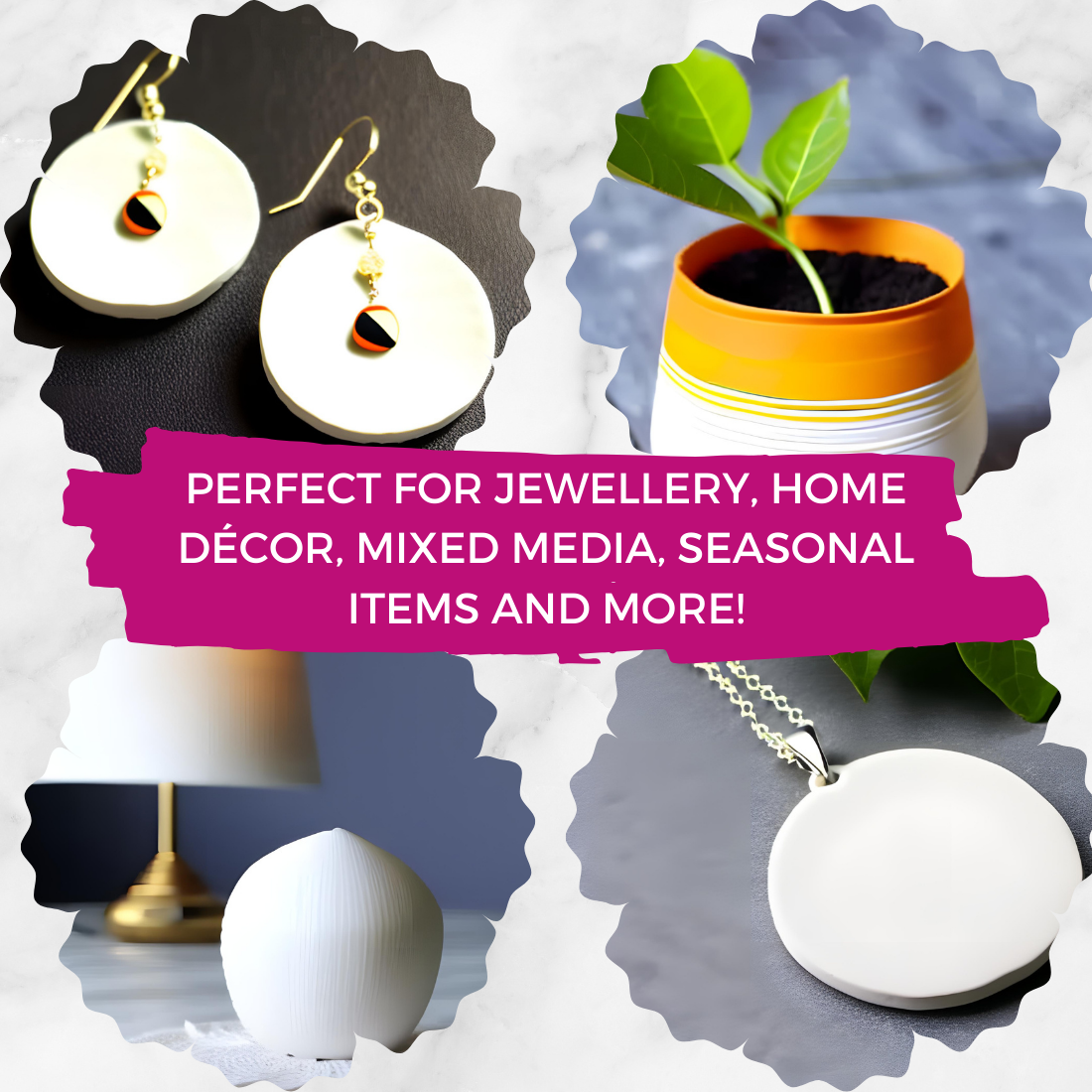 500 Grams Pure White Polymer Oven Bake Clay SIGNATURE Series