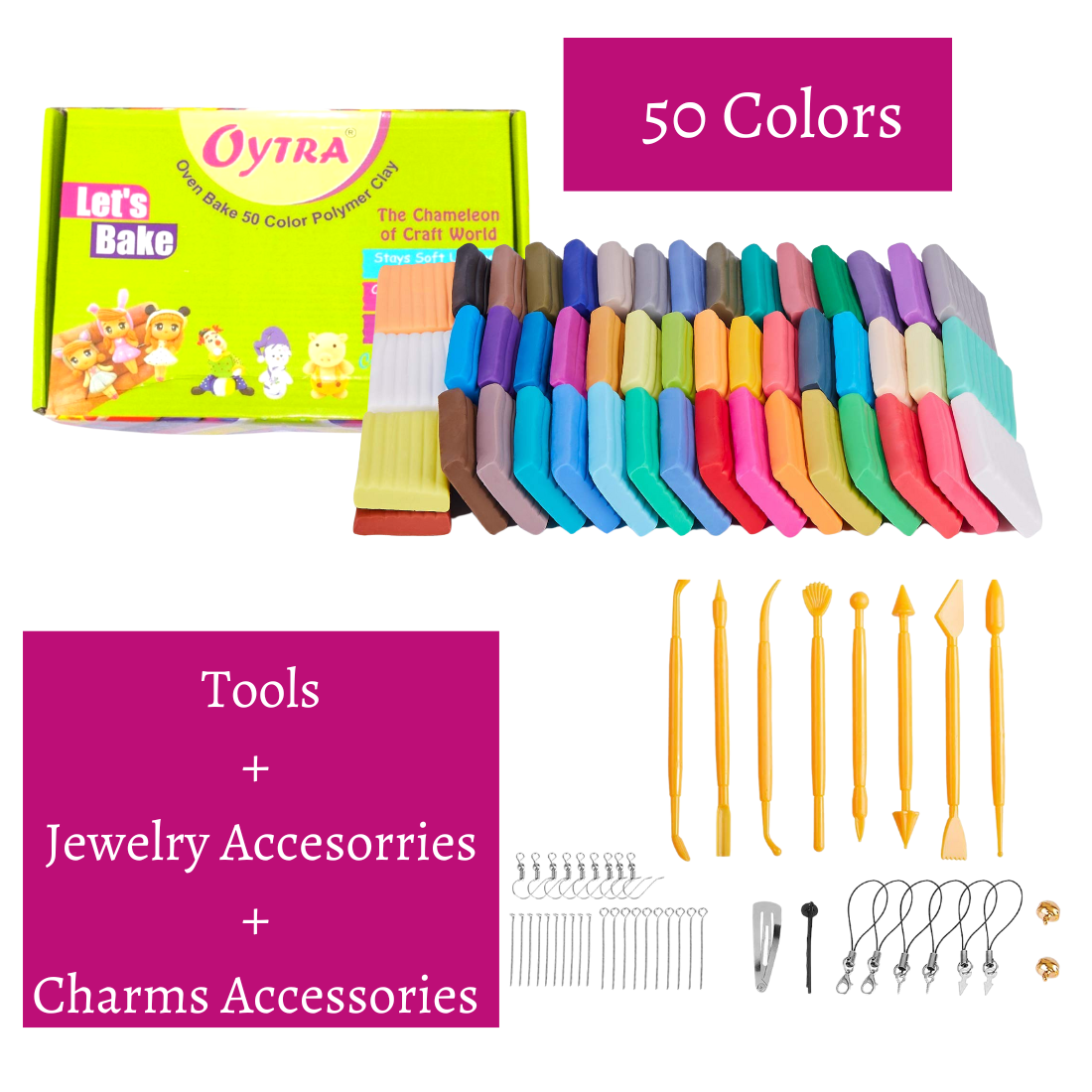 50 Color Polymer Oven Bake Clay