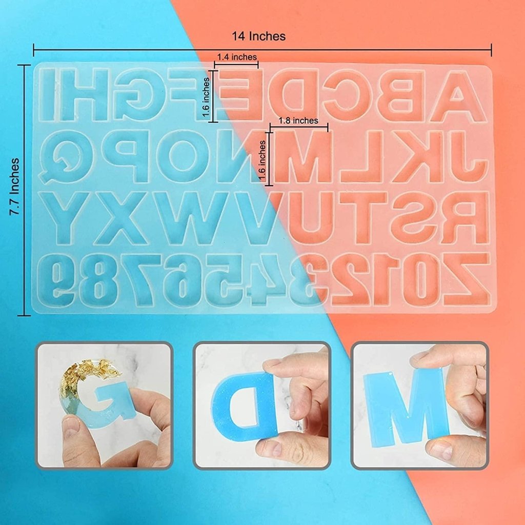 3D Silicone Resin Mould Alphabet and Number - Oytra