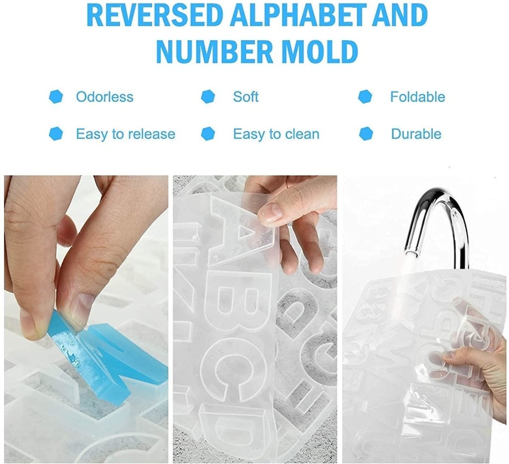 3D Silicone Resin Mould Alphabet and Number - Oytra