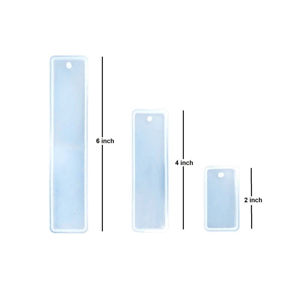 3D Silicone Resin Mould Bookmark Rectangle 3 pcs (2inch, 4inch, 6inch) - Oytra