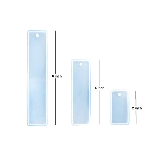 3D Silicone Resin Mould Bookmark Rectangle 3 pcs (2inch, 4inch, 6inch) - Oytra