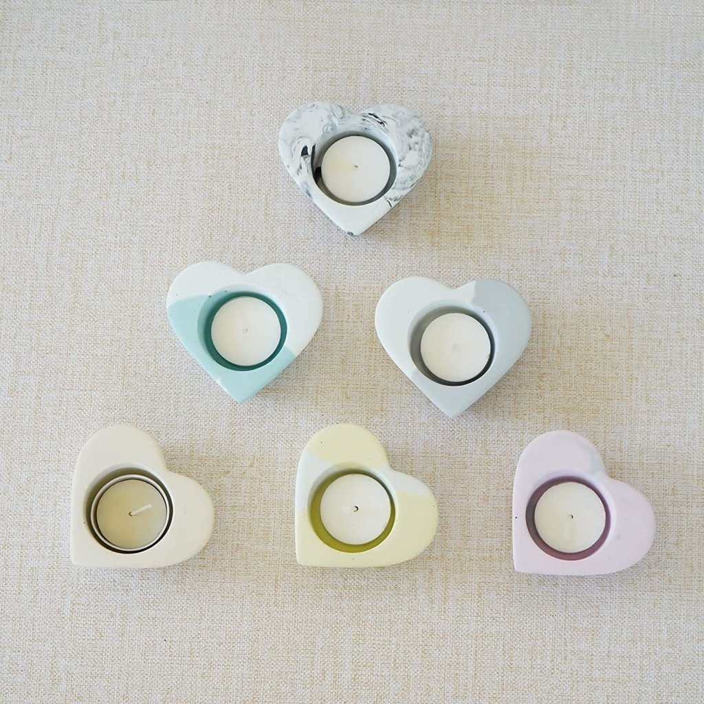 3D Silicone Resin Mould Heart Candle Holder - Oytra
