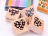 4 Piece/Set Wooden Heart Block Rubber Stamps - Oytra