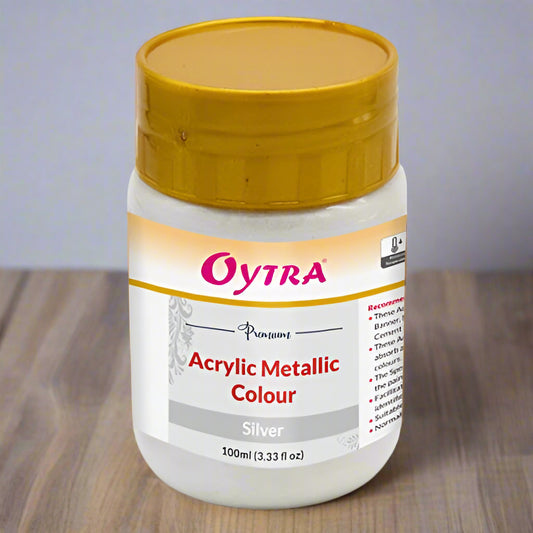 100 ml Silver Metallic Acrylic Color Paint for Canvas Glass Wood Wall Car Metal Rock Steel