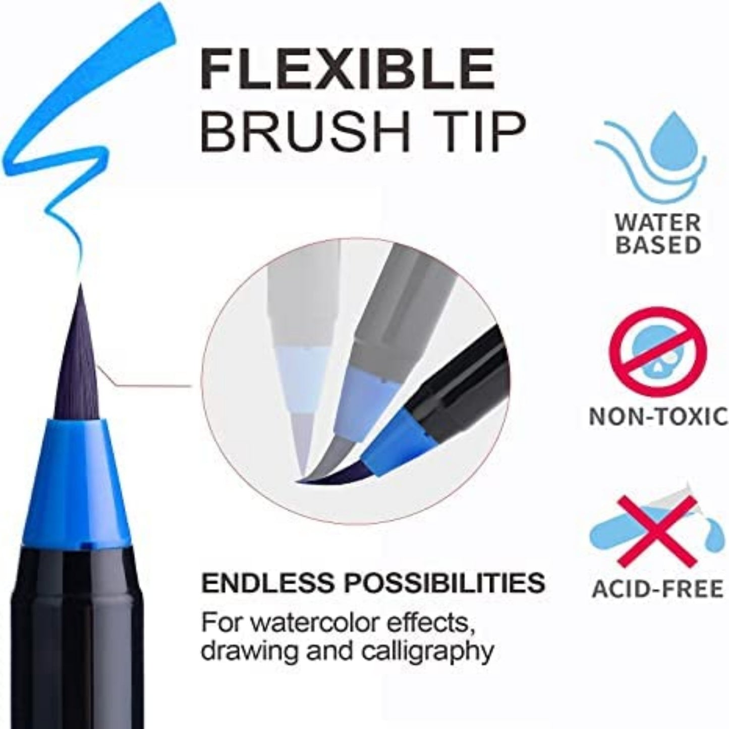 24 Watercolor Brush Pens Set