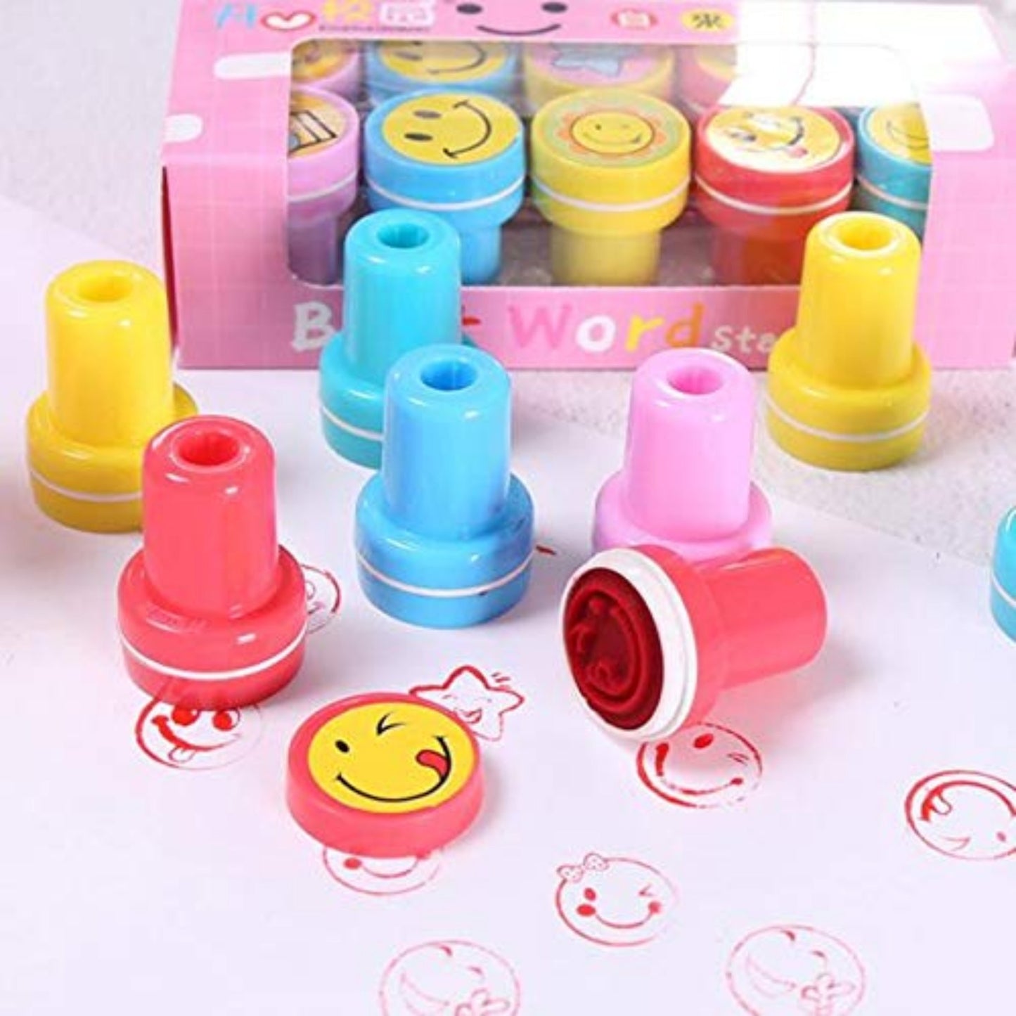 10 Piece/Set Smile Emoji Rubber Stamp for Students