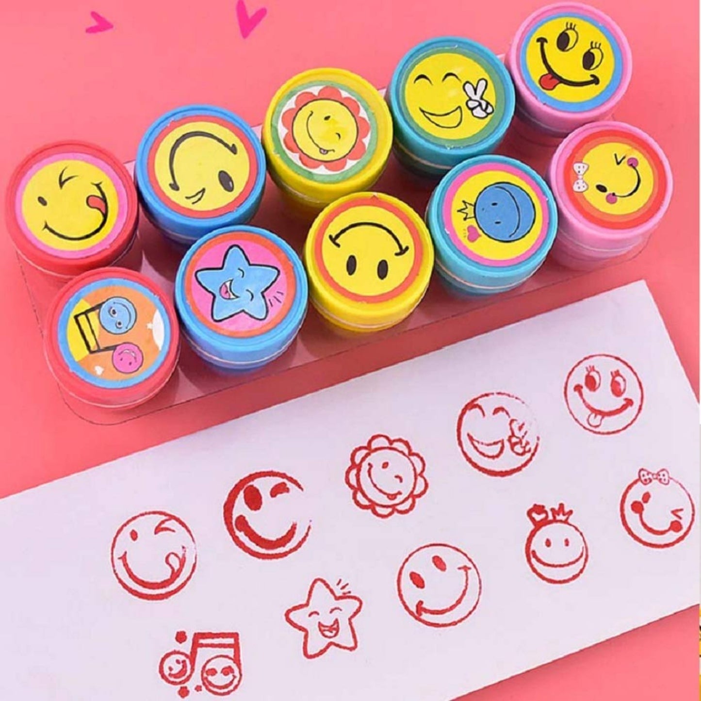 10 Piece/Set Smile Emoji Rubber Stamp for Students