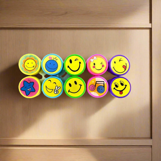 10 Piece/Set Smile Emoji Rubber Stamp for Students