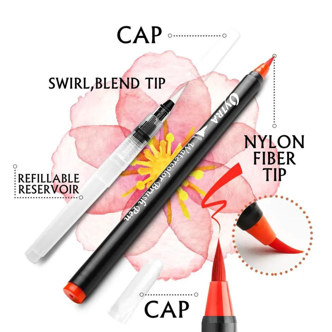 12 Colors Watercolor Brush Pens