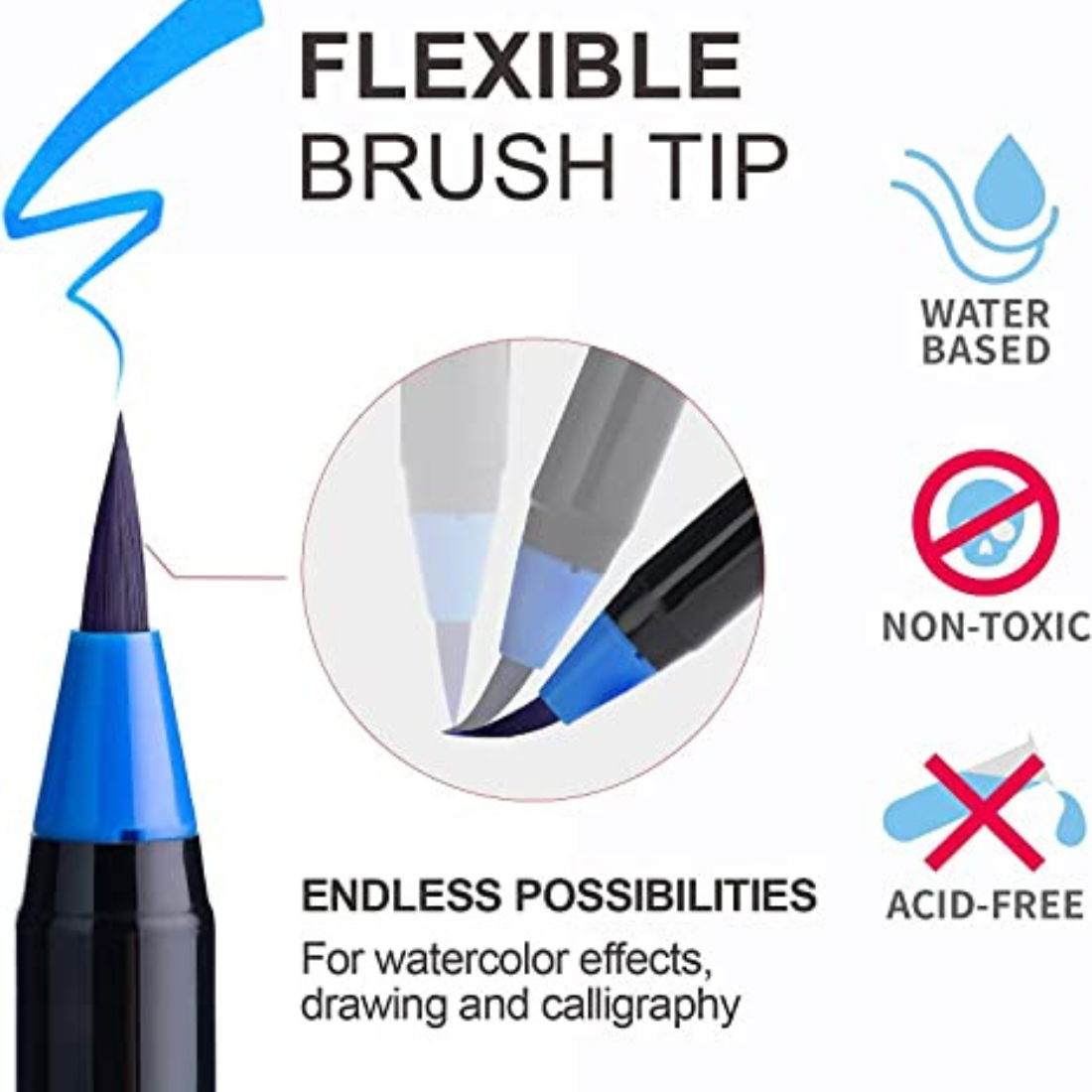 12 Colors Watercolor Brush Pens