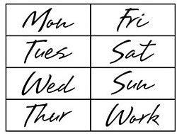 8 Pcs Monday to Sunday Diary Stamp Set - Oytra