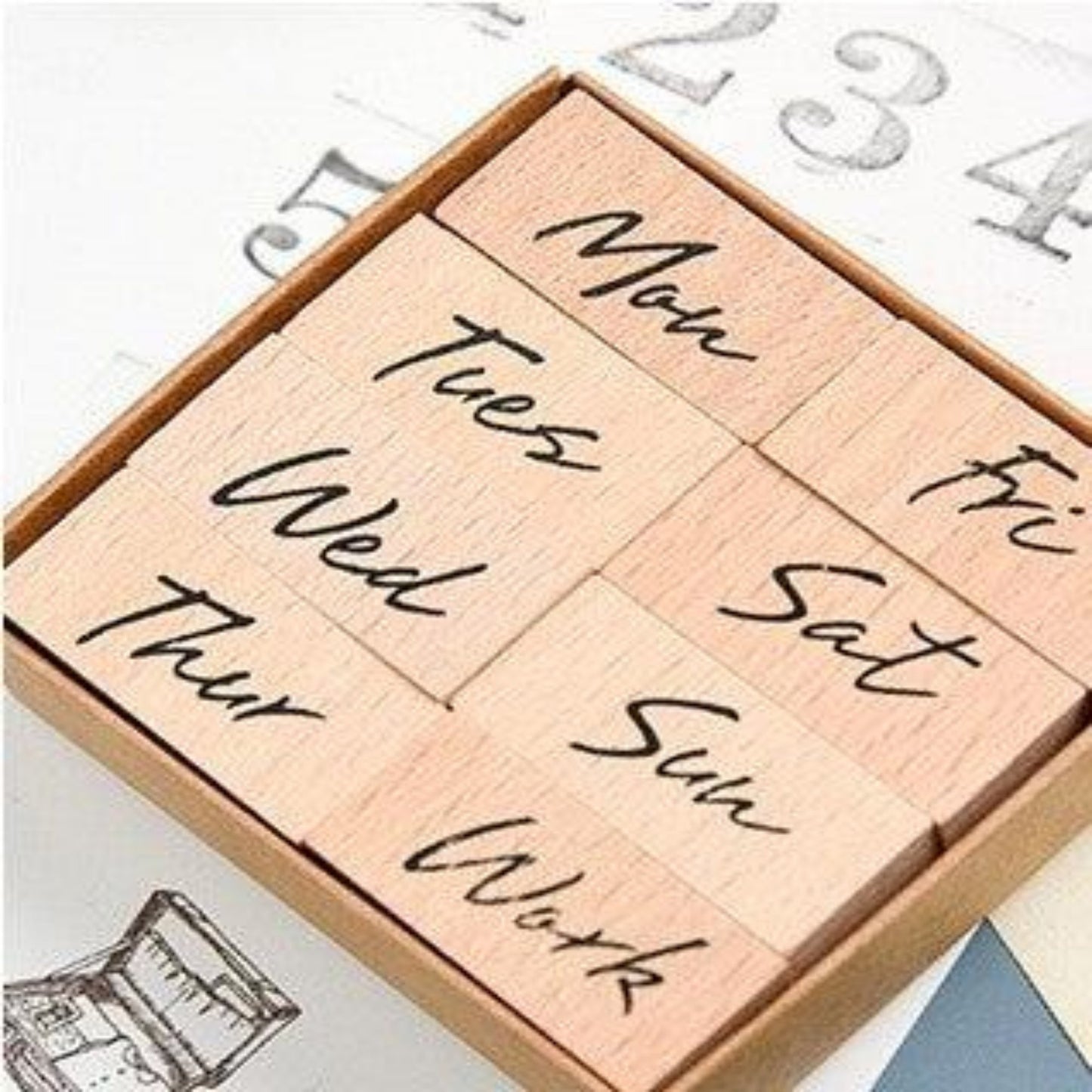 8 Pcs Monday to Sunday Diary Stamp Set - Oytra