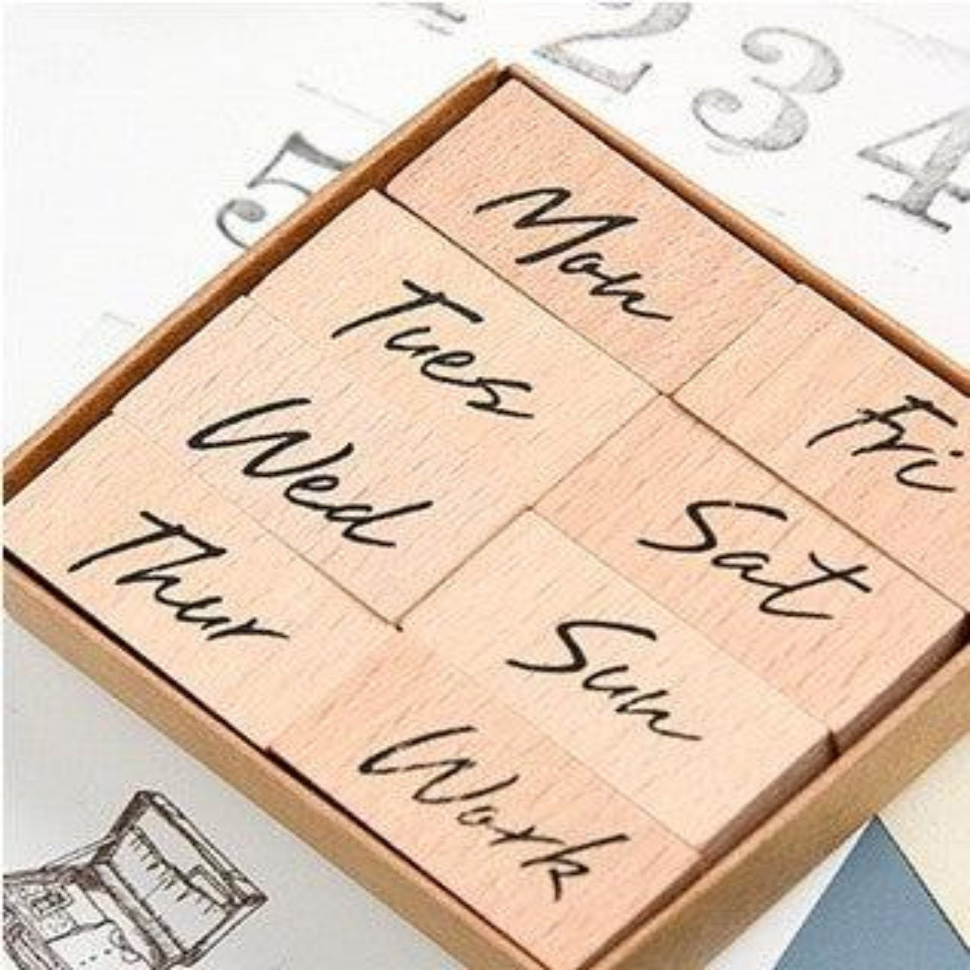 8 Pcs Monday to Sunday Diary Stamp Set - Oytra