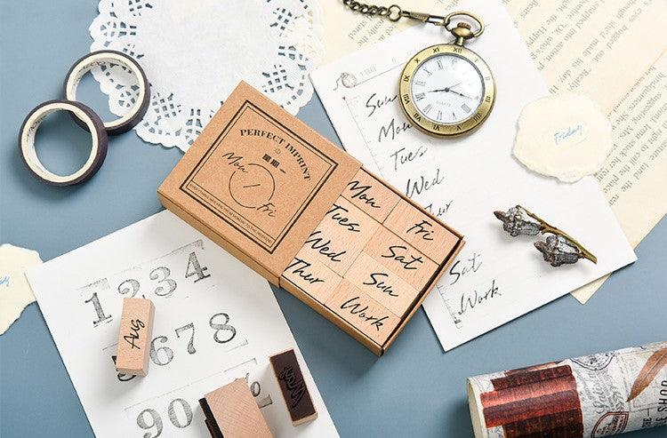 8 Pcs Monday to Sunday Diary Stamp Set - Oytra