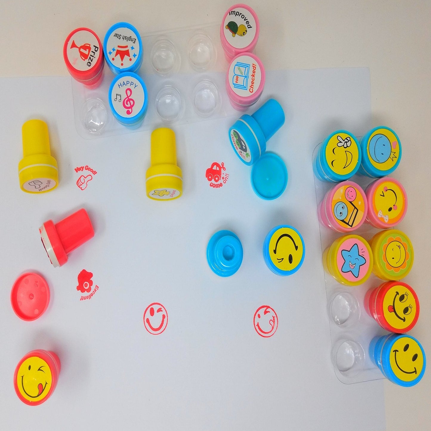 10 Piece/Set Smile Emoji Rubber Stamp for Students