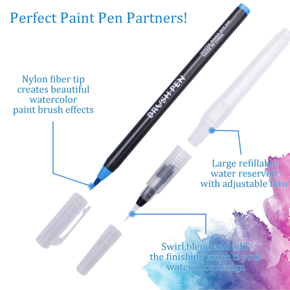 12 Colors Watercolor Brush Pens