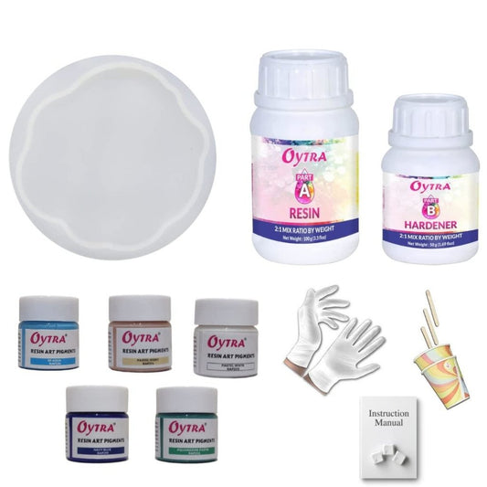Art Resin DIY Kit Pigments and Coaster Mould Combo - Oytra
