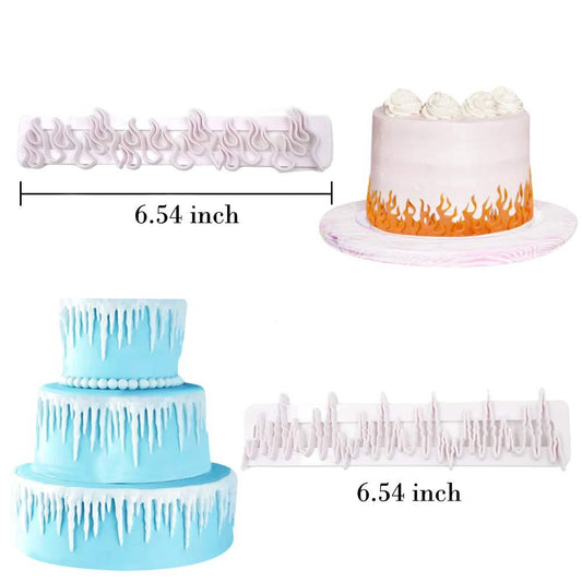 Embossing Baking Mold 4pc set - Flame/Wave/Grass/Icicles - Oytra