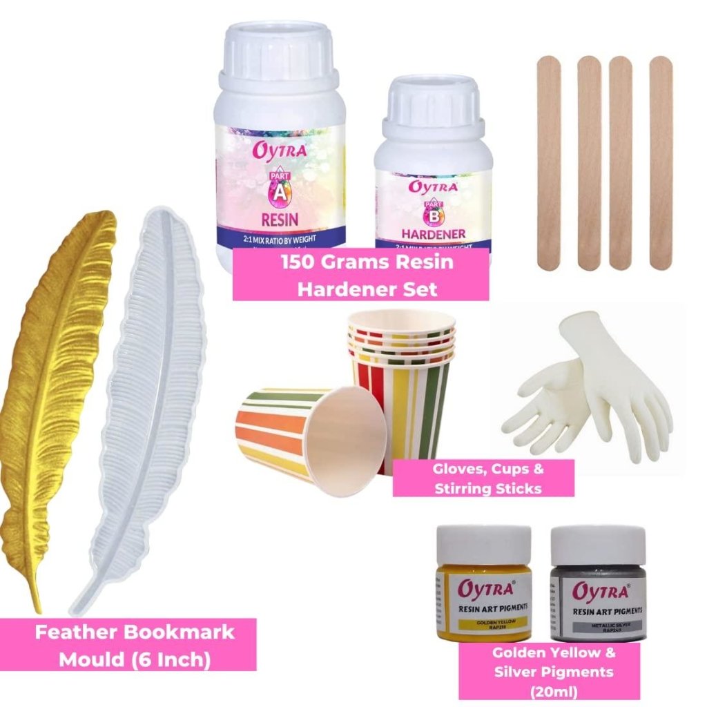 Oytra Resin Art Kit for Beginner Bookmark Making DIY Set Combo Hardener Mould and Pigments Included - Oytra