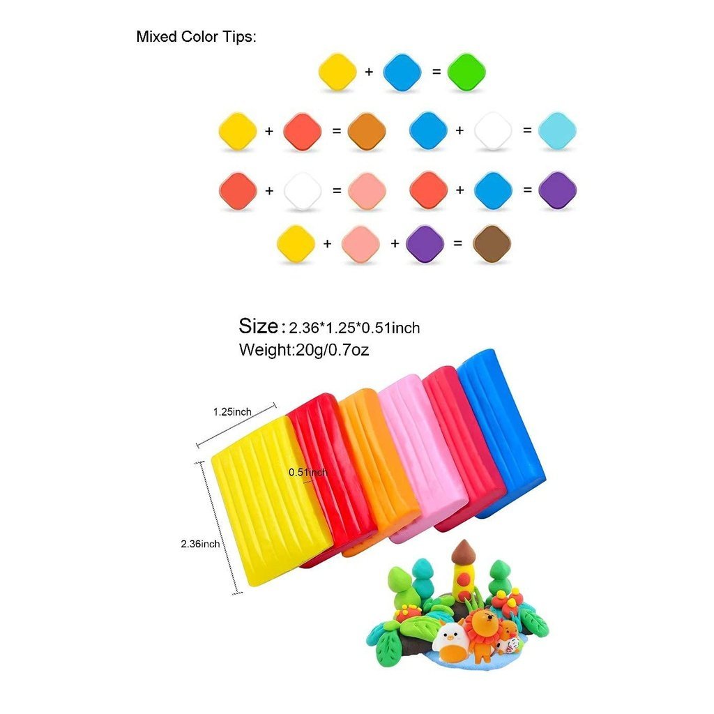 Polymer Clay Blocks 24 Colors x 20 Grams - Oytra