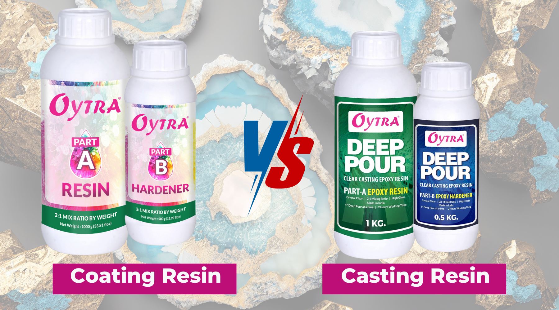 Oytra Art Coating Resin vs. Oytra Deep Pour Casting Resin